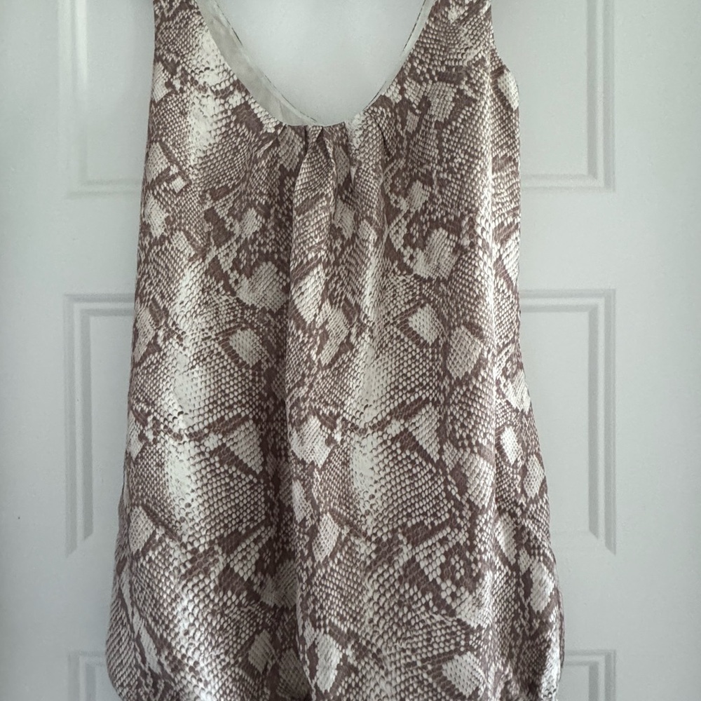 Arden B Elegant Brown and Cream 100% silk dress new and tag